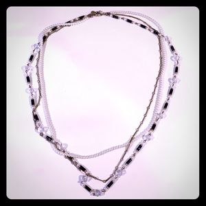 JCrew layered necklace. Pearl, gold, beads.